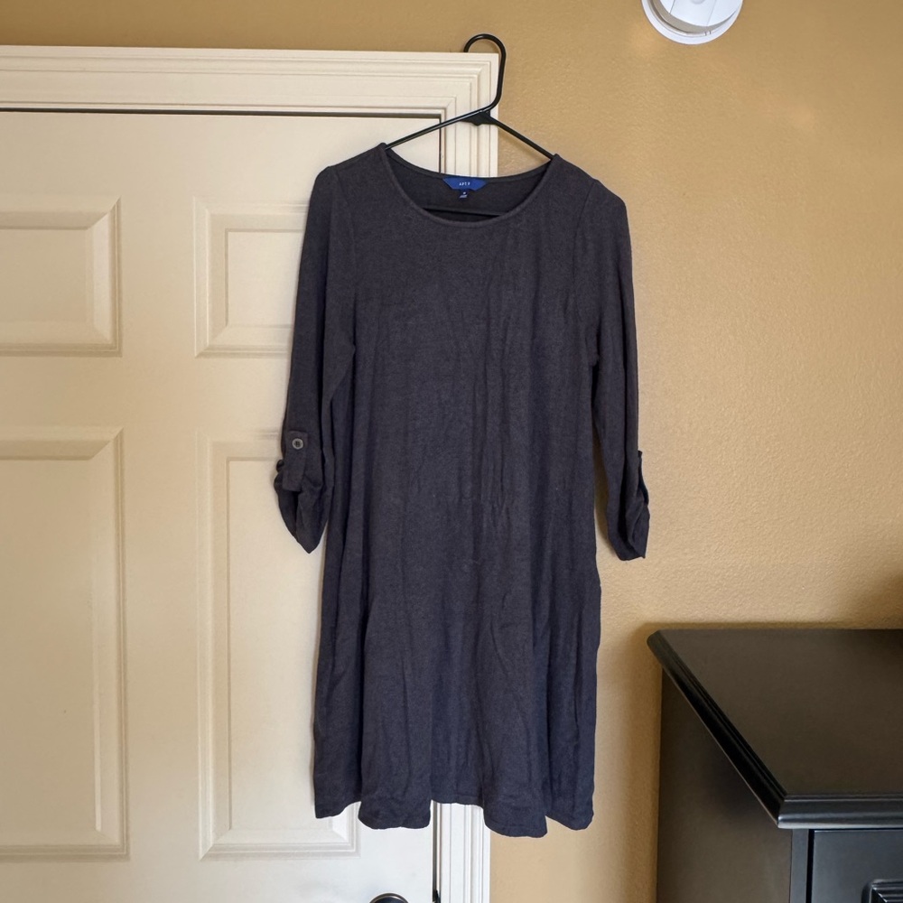 Apt. 9 Elegant Grayish blue Long Sleeve Dress